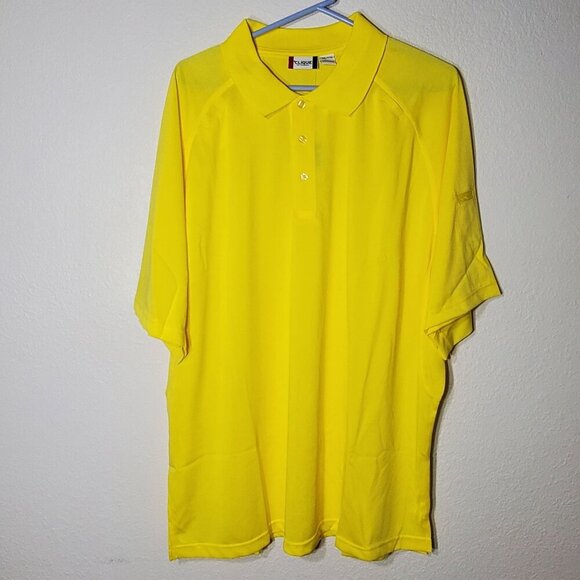 Clique Mens Yellow Tactical Polo Shirt XXL Short Sleeve NWT - Picture 3 of 11